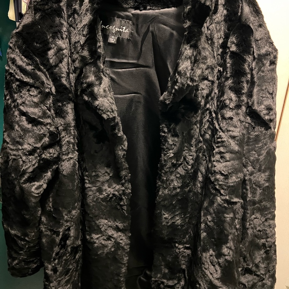 Incognita Black Faux Fur Coat